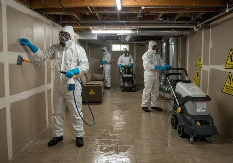 Basement Moisture Removal and Structural Drying process in Ionia County, MI